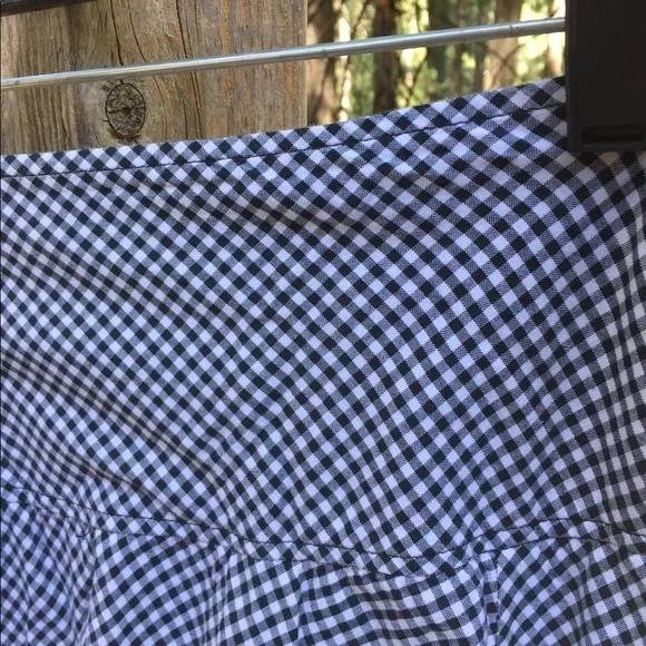 Fresh + Wear layered black and white peasant drop waist gingham midi skirt - Picture 5 of 7